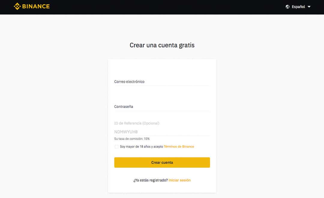 BINANCE como registrarse con todos los pasos - Crear una cuenta gratis