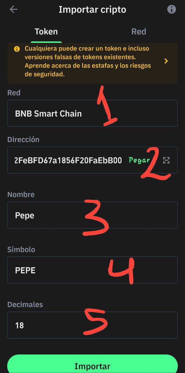 como saber el contrato de un token para agregarlo a la wallet
