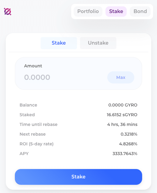 Staking GYRO