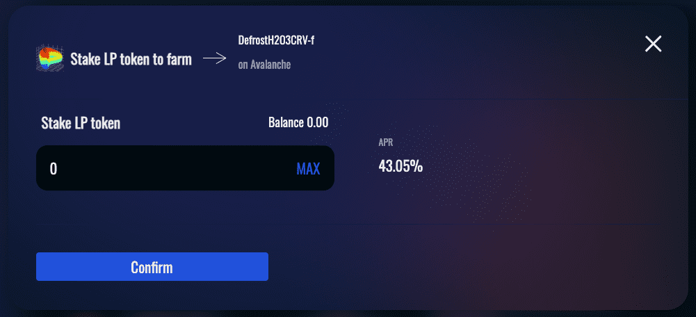 Defrost Finance Staking