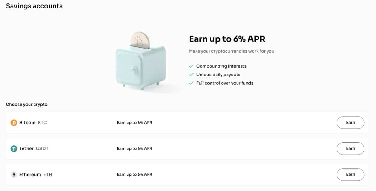 Coinhouse Earn APY