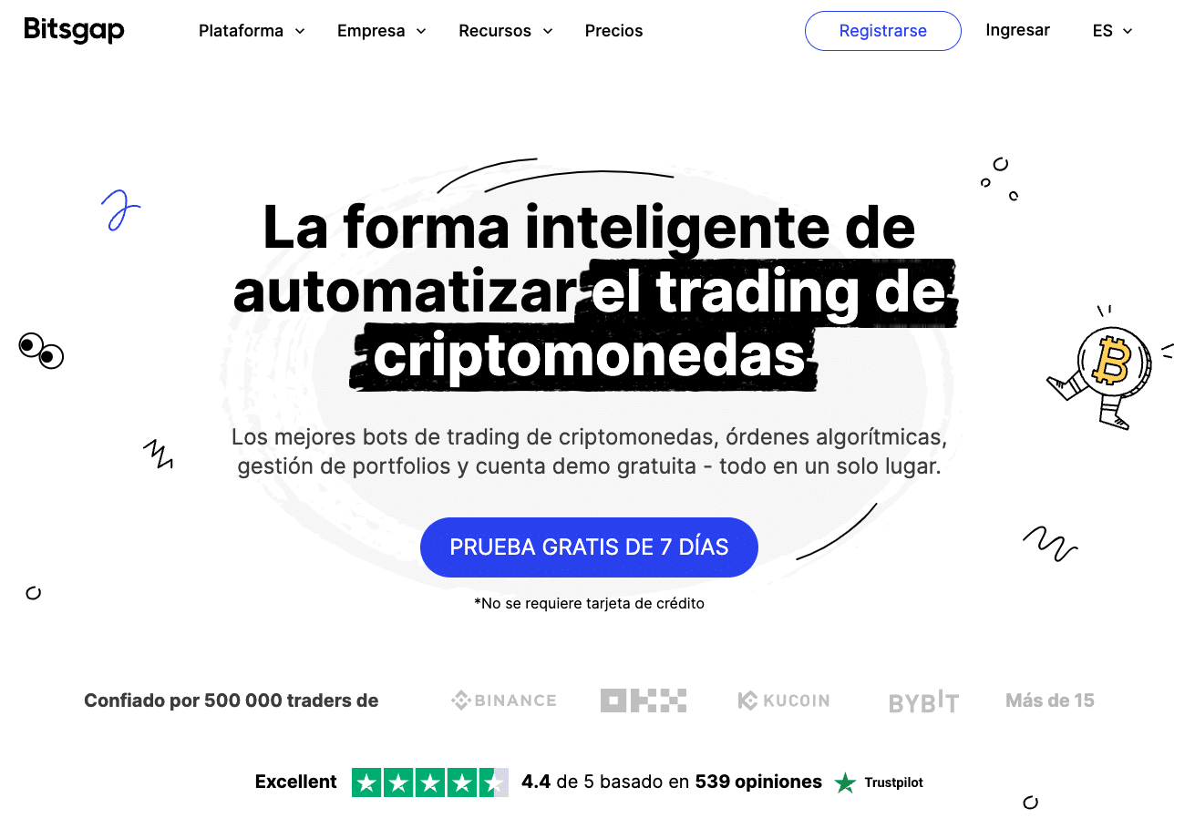 Bitsgap bot de trading la forma inteligente de automatizar el trading de criptomonedas